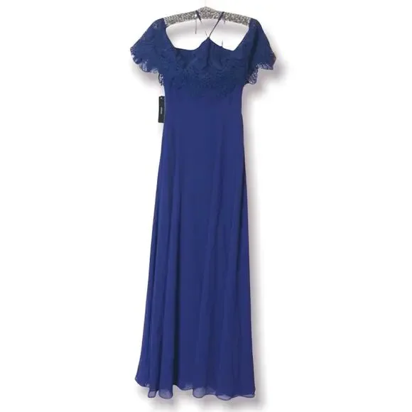 NWT Lulu’s Unmatched Beauty Navy Blue Lace Off-the-Shoulder Dress sz XS - Picture 6 of 6
